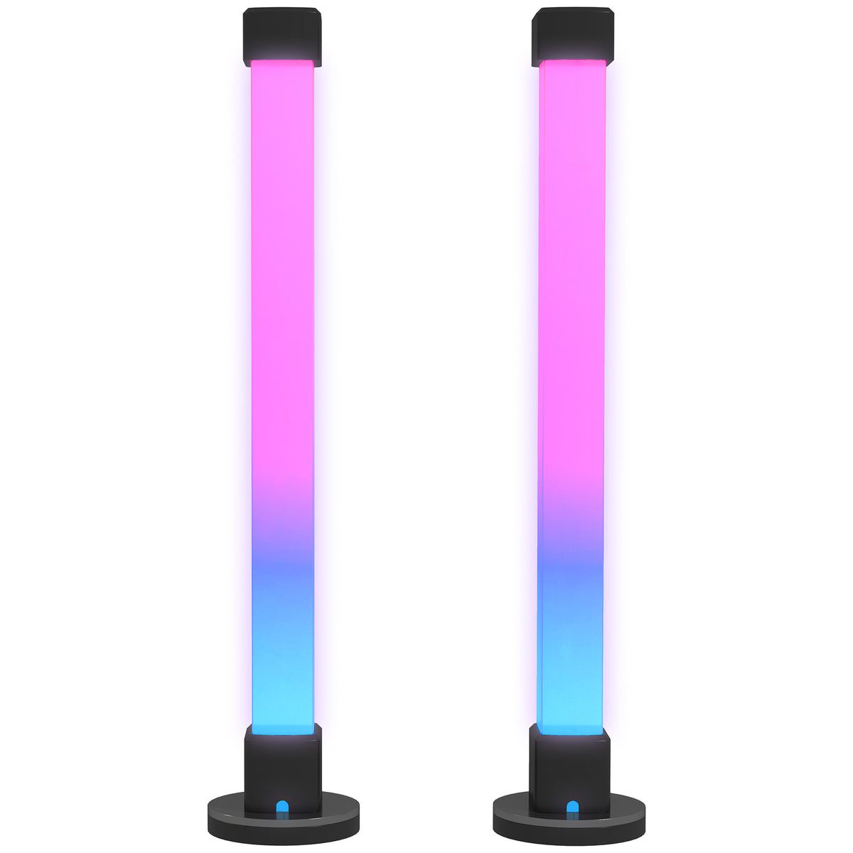 Conjunto de 2 Candeeiros de Mesa Candeeiros de Mesa LED com Controlo Remoto App Bluetooth Sincronização com Música e Temporizador para Sala de Estar Sala de Jogos Dormitório 6x6x32,5 cm Branco — foto 1