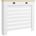 Cobertura para Radiador com Gavetas Cobertura para Radiador de MDF para Sala de Estar Dormitório Corredor 111x19x95,5 cm Branco — foto 1