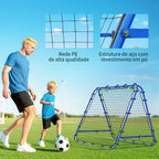 Rede de Rebote Dobrável para Treino Desportivo Ajustável em 5 Níveis de Ângulo com Tubo de Aço para Futebol Ténis e Basebol 100x95x90 cm Azul — foto 6