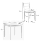 Conjunto de jantar 3 peças com mesa e cadeiras, madeira maciça, Branco — foto 2