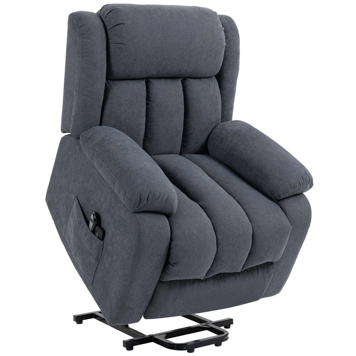 Poltrona de TV com auxílio para levantar Elétrica poltrona relax com função de lie-down, função de massagem, 93x91x103 cm, Cinza escuro — foto 1