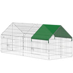 Gaiola para Coelhos e Galinhas de Exterior e Interior com Proteção Solar e Grade Metálica para Animais Pequenos Patos Galinhas 180x75x75 cm Verde — foto 1