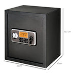 Cofre eletrônico sólido Caixa de segurança com chave 2 Códigos para casa Escritório Capacidade 32L Aço 35x30x39,3 cm Pret — foto 3
