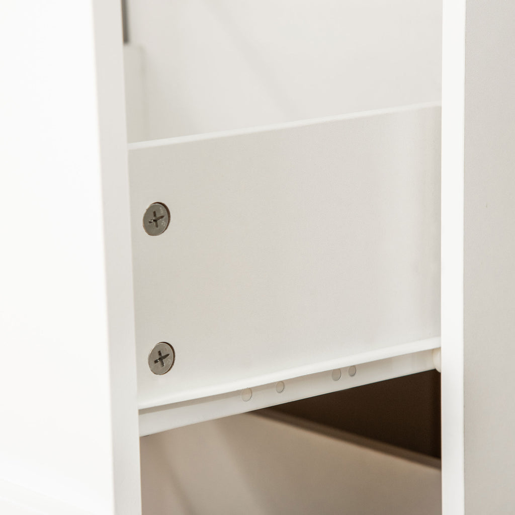 Bloco de Gavetas de Escritório Móvel Auxiliar para Arquivos com 2 Gavetas Fechadura 2 Chaves 5 Rodas e 2 Freios para Estúdio Escritório Dormitório 43x45x72cm Branco — foto 8