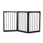 Barreira de Segurança Dobrável de 3 Painéis Portátil para Animais de Estimação Grade de Proteção para Cães Pequenos 160x76 cm para Portas Escadas Corredores Castanho — foto 1