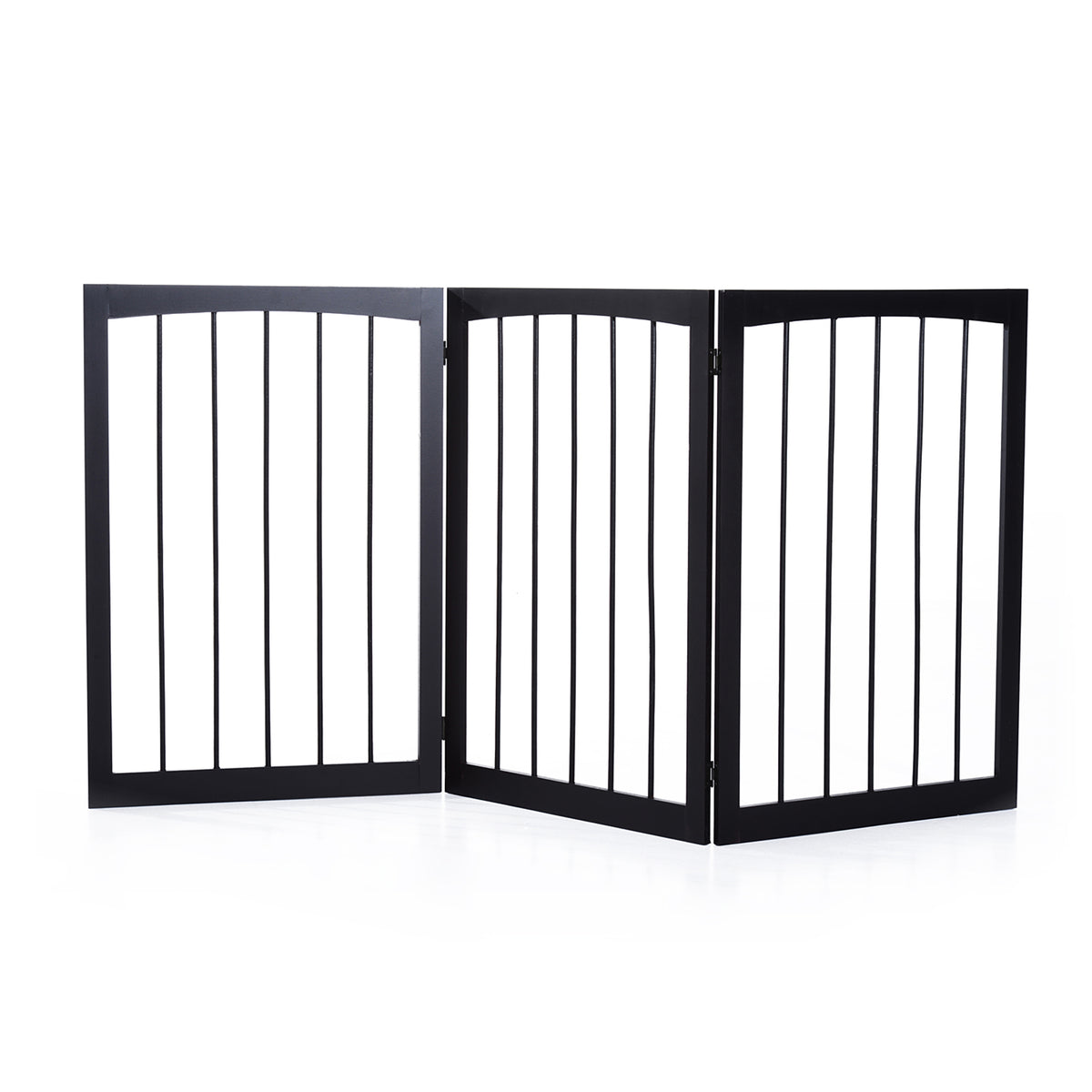 Barreira de Segurança Dobrável de 3 Painéis Portátil para Animais de Estimação Grade de Proteção para Cães Pequenos 160x76 cm para Portas Escadas Corredores Castanho — foto 1