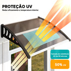 Marquise para Portas e Janelas 103x96,5x27 cm Marquise com Proteção para Sol e Chuva com Painéis de Policarbonato Preto e Marrom — foto 4