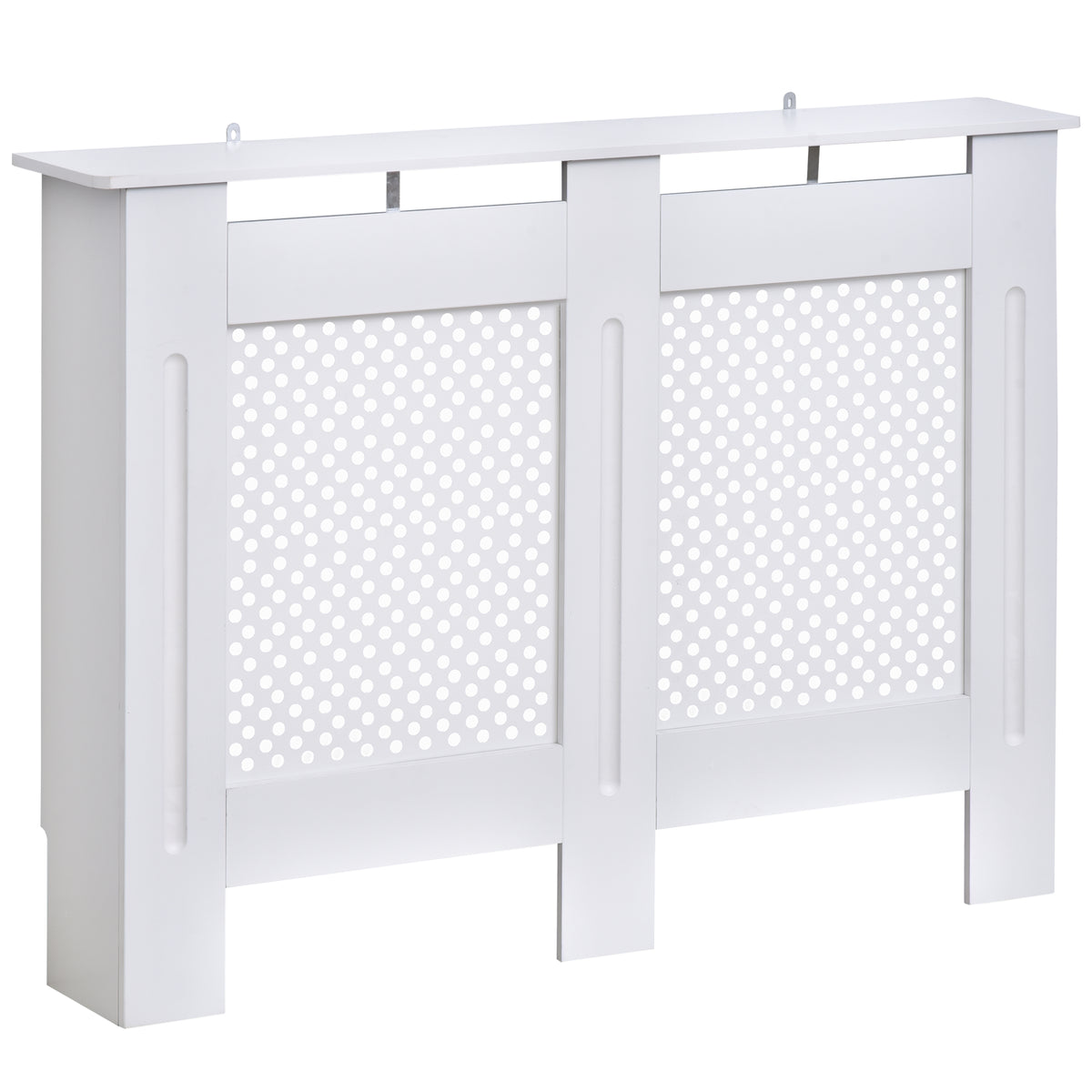 Cobertura de Radiador de MDF Cobertura para Radiador com Prateleira Estilo Moderno 111,5x82x19 cm Branco — foto 1