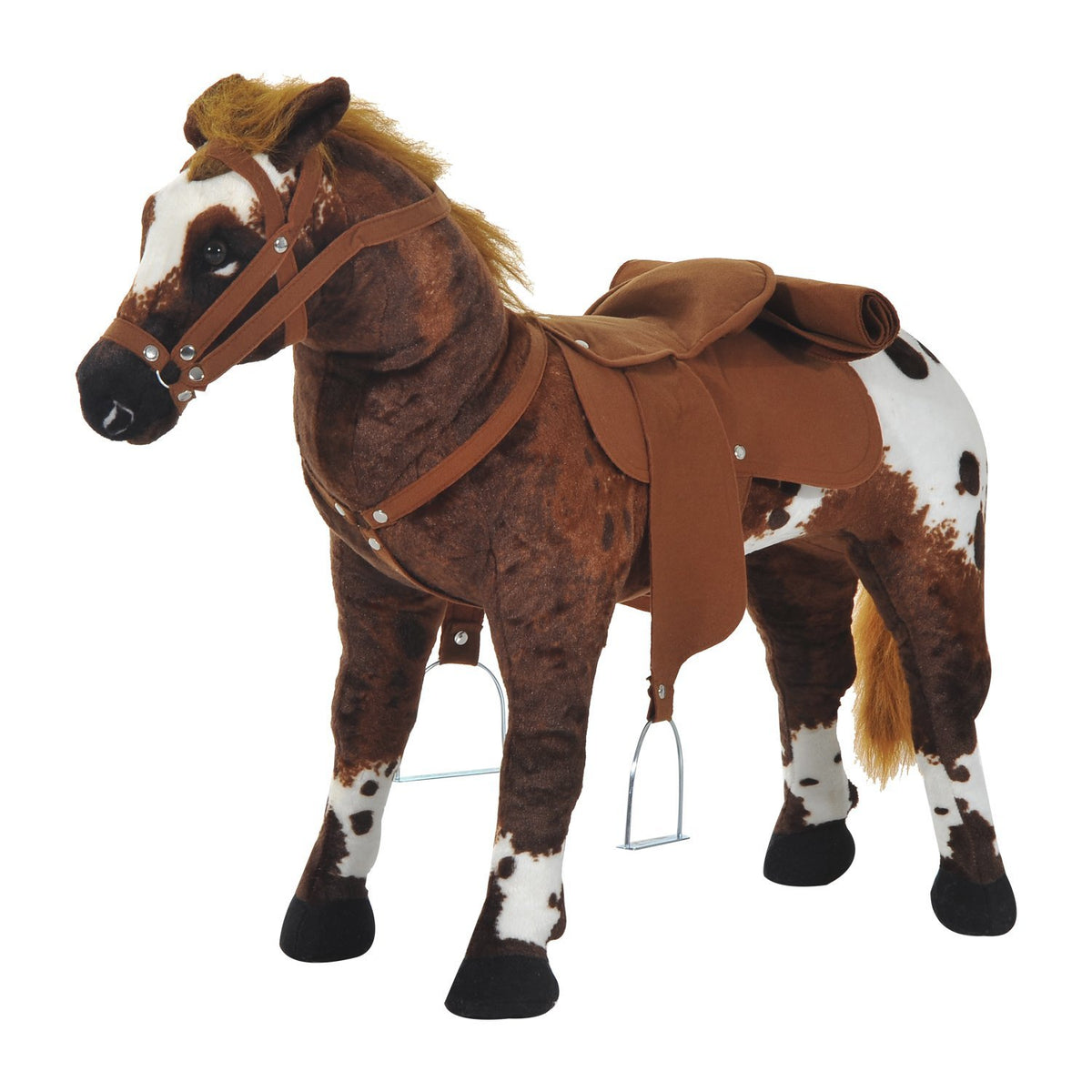 Cavalo de Brinquedo para Crianças acima de 3 Anos com Sons Realistas 85x28x60 cm Marrom — foto 1