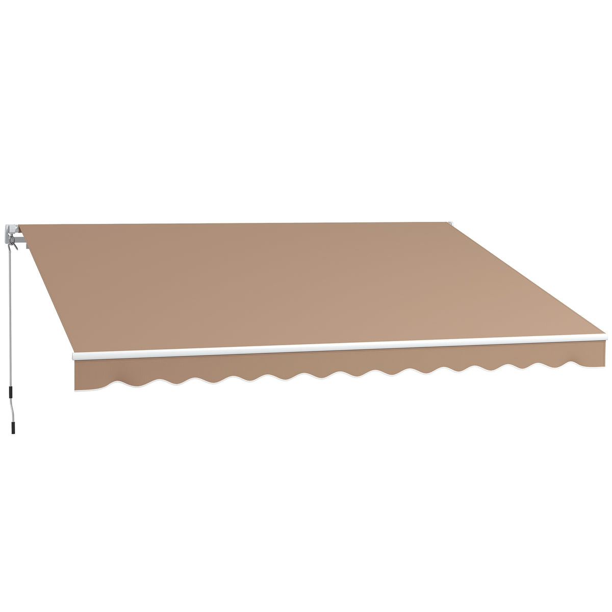 Toldo Manual Retrátil 350x250 cm Toldo para Varanda com Manivela de Metal Impermeável e Anti-UV Toldo Enrolável de Exterior para Jardim Terraço Janelas Marróm — foto 1