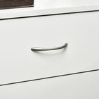 Mesa de Cabeceira Moderna Mesa de Cabeceira com 3 Gavetas e Puxadores de Alumínio para Dormitório 40x35x58 cm Branco — foto 8