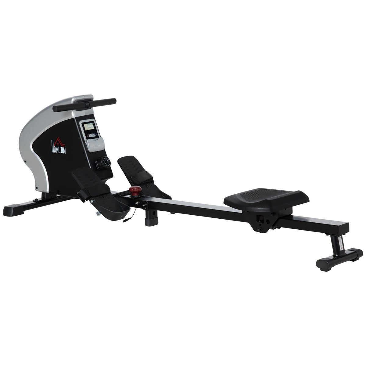 Máquina de Remo Magnética Dobrável com 8 Níveis de Resistência Monitor Digital 2 Rodas de Transporte e Estrutura de Aço para Fitness em Casa 183x56x56cm Preto — foto 1