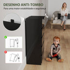 Cómoda com 5 Gavetas de Madeira Cómoda de Dormitório Cómoda Preta para Sala de Estar Estilo Moderno 55x34x100 cm Preto — foto 6