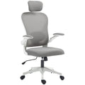 Cadeira de Escritório Giratória Cadeira de Escritório em Malha Transpirável com Altura Ajustável Apoio para a Cabeça e Suporte Lombar Ajustáveis Cadeira de Escritório Basculante Carga 120 kg 58x63x115-125 cm Cinza — foto 1