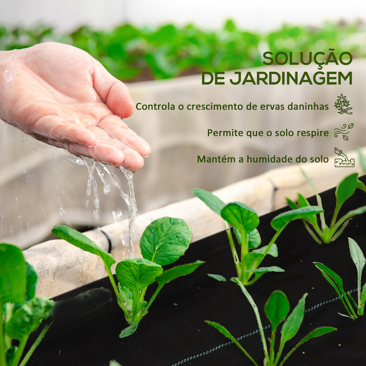 Rolo de Malha Anti-Ervas 2x25 m Malha Geotêxtil 60 g/m² para Controlo de Ervas Daninhas de Jardim Malha Anti-Ervas Preta — foto 4