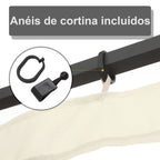 4 Painéis Laterais 352x207 cm para Tenda de Jardim Mosquiteira para Gazebo Gazebo com Zíperes e Anéis Preto — foto 5