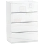 Cómoda com 4 Gavetas de Madeira Cómoda de Dormitório Cómoda Branca para Sala de Estar Estilo Moderno 55x33x80 cm Branco Brilhante — foto 1