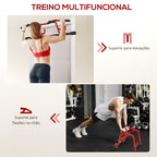 Barra de Elevação Multifuncional Barra de Elevação de Parede Carga 150 kg para Exercícios e Treino em Casa Ginásio Vermelho e Preto — foto 4