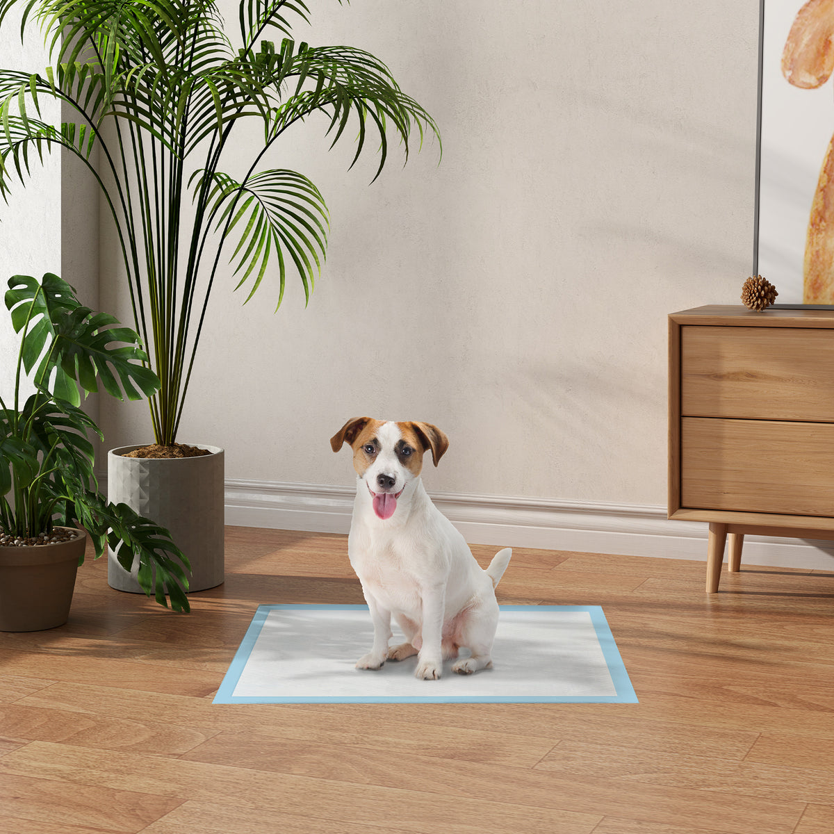 Resguardos de Treino Animais de Estimação 100 Unidades 45x60 cm Resguardos Absorventes para Cães Desenho com 6 Camadas com Superfície de Secagem Rápida Azul — foto 2