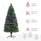 Árvore de Natal Artificial 150cm com 180 Ramos Luzes LED de Múltiplas Cores e Estrela Decorativa Ø74x150 cm Verde — foto 8