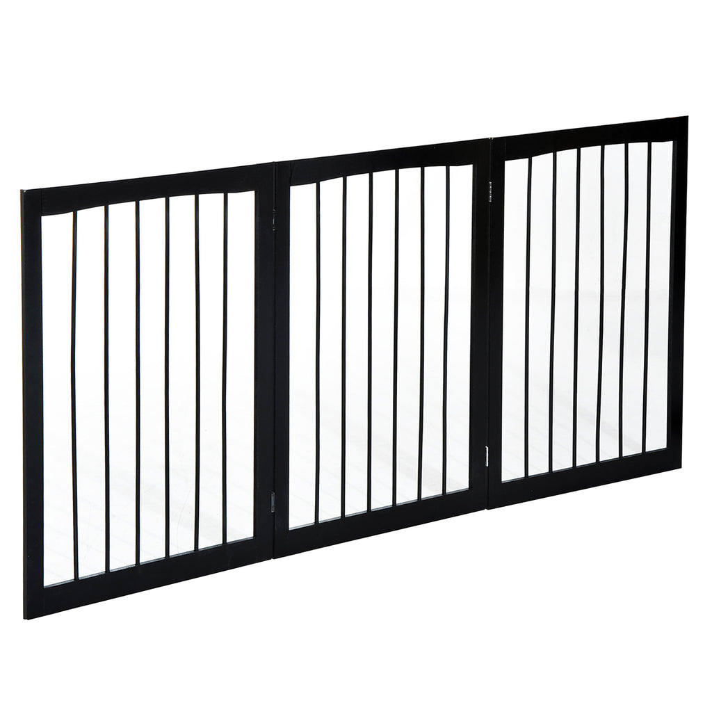 Barreira de Segurança Dobrável de 3 Painéis Portátil para Animais de Estimação Grade de Proteção para Cães Pequenos 160x76 cm para Portas Escadas Corredores Castanho — foto 7