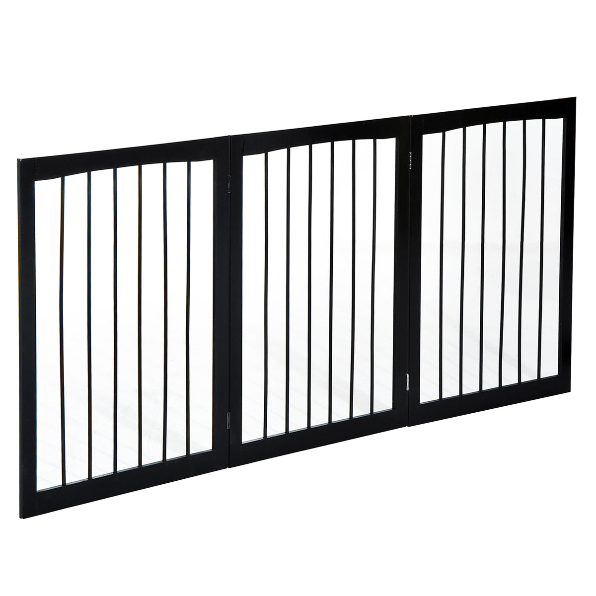 Barreira de Segurança Dobrável de 3 Painéis Portátil para Animais de Estimação Grade de Proteção para Cães Pequenos 160x76 cm para Portas Escadas Corredores Castanho — foto 7