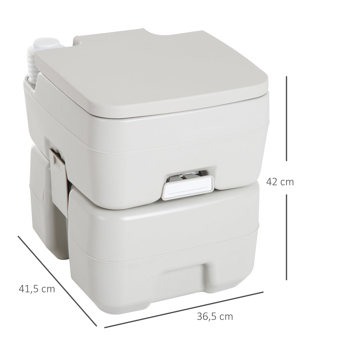 Sanita Portátil Sanita de 20L com Tampa para Campismo Viagem Barco Capacidade Máxima 147 kg 41,5x36,5x42 cm Cinza Claro — foto 3