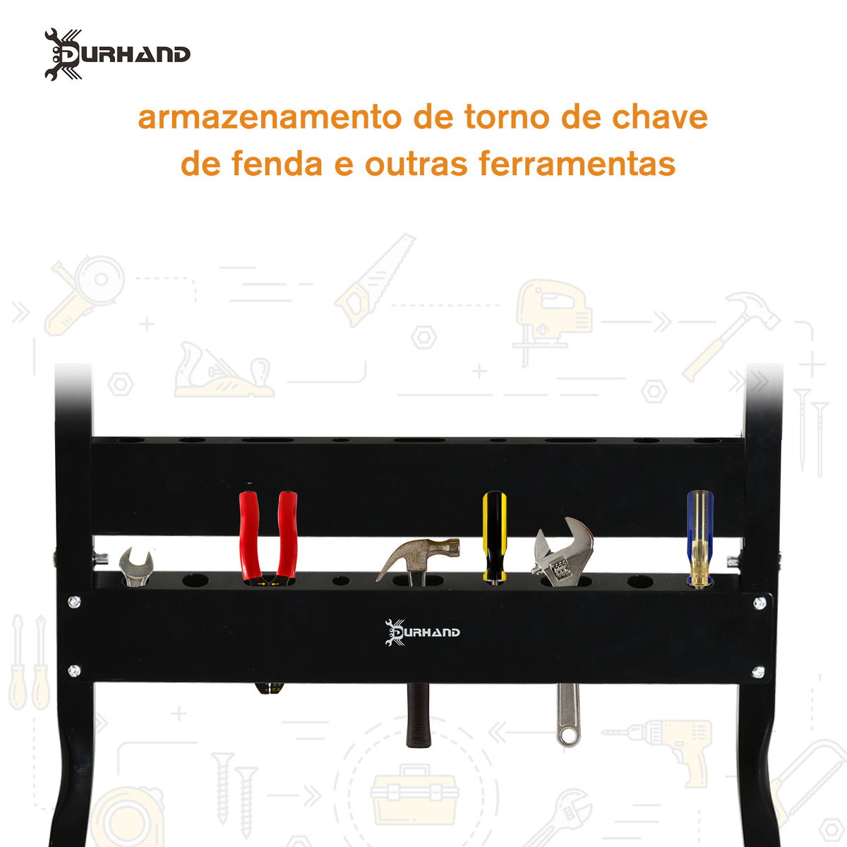 Amazonas: Bancada de trabalho dobrável Mesa de trabalho portátil com 4 grampos Buracos para serra Uso doméstico Ferro para trabalhar madeira Suporte para MDF 70 kg 56x62x75 cm Natural Preto — foto 5