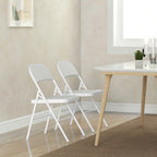 Conjunto de 2 Cadeiras Dobráveis Cadeiras Dobráveis com Encosto e Estrutura de Aço para Sala de Estar Escritório Estúdio 45x46x78 cm Branco — foto 7