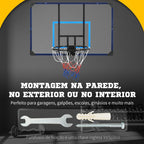 Tabela de Basquetebol de Parede Cesta de Basquetebol para Exterior 113x61x73 cm Azul e Preto — foto 4