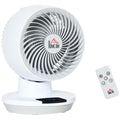 Ventoinha de Mesa 45W Mini Ventoinha com 3 Pás Ecrã LED Oscilação de 55° 3 Velocidades Temporizador e Controlo Remoto Ø20,2x28,2cm Branco — foto 1