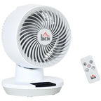 Ventoinha de Mesa 45W Mini Ventoinha com 3 Pás Ecrã LED Oscilação de 55° 3 Velocidades Temporizador e Controlo Remoto Ø20,2x28,2cm Branco — foto 1