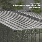 Abrigo de Jardim Exterior 4,9 m² 277x195x192cm Abrigo e Jardim Metálico para Armazenamento de Ferramentas com Base Incluída (Chão não Incluído) e 4 Janelas Verde Escuro - Modelo 2 — foto 8