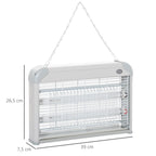 Lâmpada Anti-mosquito Elétrica com Luz Ultravioleta 20W com 2 Tubos LED Área de Ação 60m² 39x7.5x26.5 cm Branco — foto 3