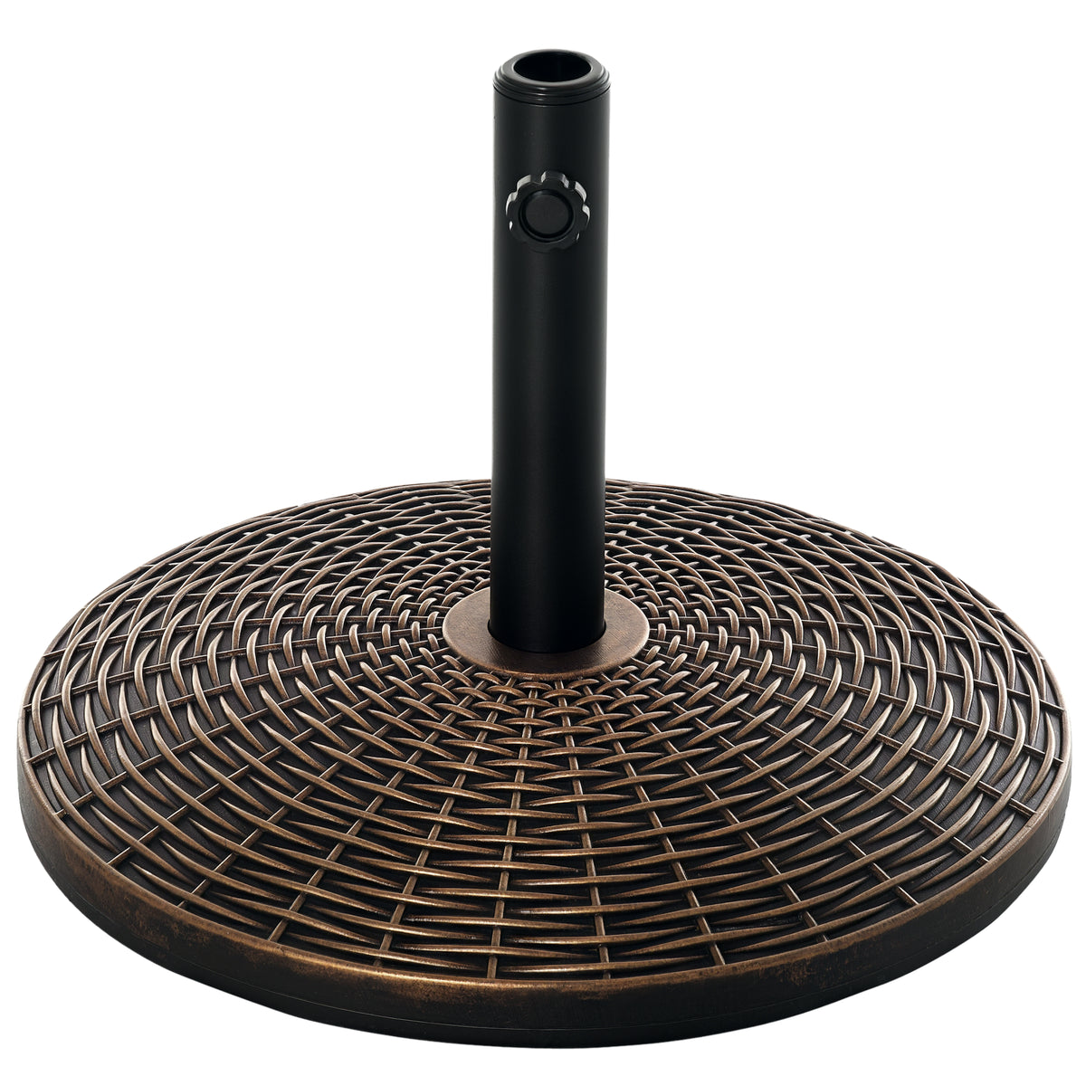 Base para Chapéu de Sol Peso 25 kg Base para Chapéu de Sol de Cimento para Mastros de 35 mm 38mm e 48 mm para Varanda Pátio Exterior Ø53x40 cm Preto e Bronze — foto 1