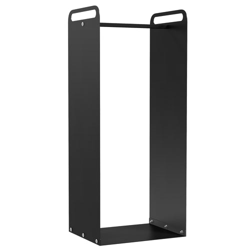 Suporte de lenha interior suporte de lenha para interior com alças resistente à ferrugem e ao desgaste 37 x 30 x 90 cm aço preto