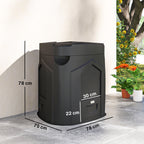 Compostor de Jardim 240L Recipiente de Compostagem Triangular com 3 Portas Preto — foto 2