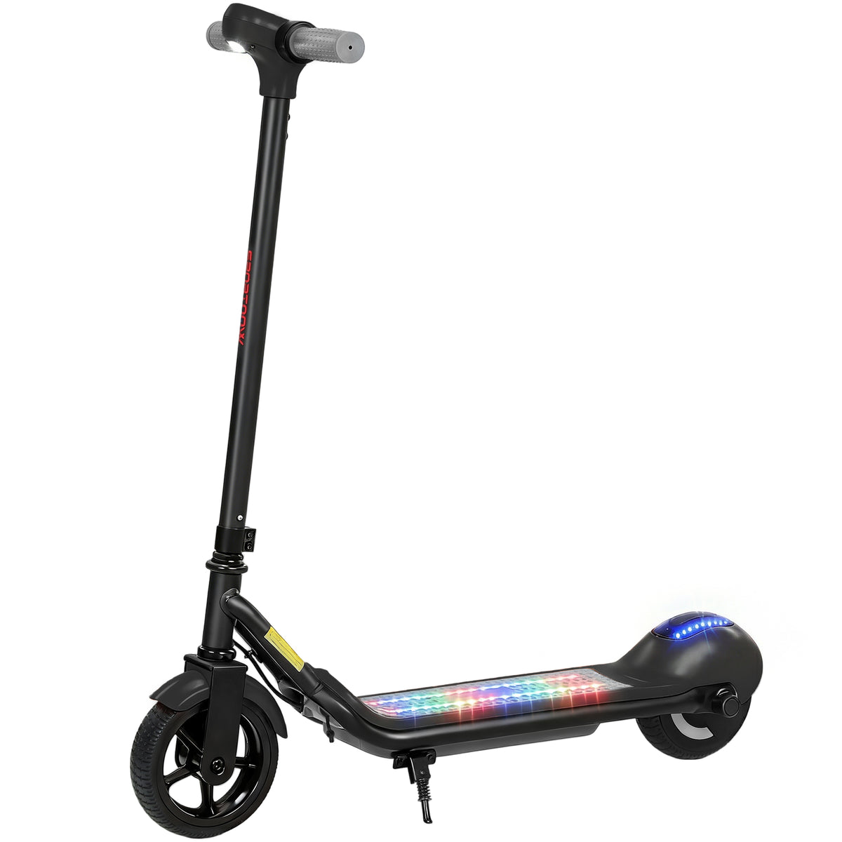 Trotinete Elétrica Crianças 6-14 Anos Ecrã LED Luzes RGB Pneus 16,51 cm Velocidade 10 km/h Arranque por Impulso Preto — foto 1