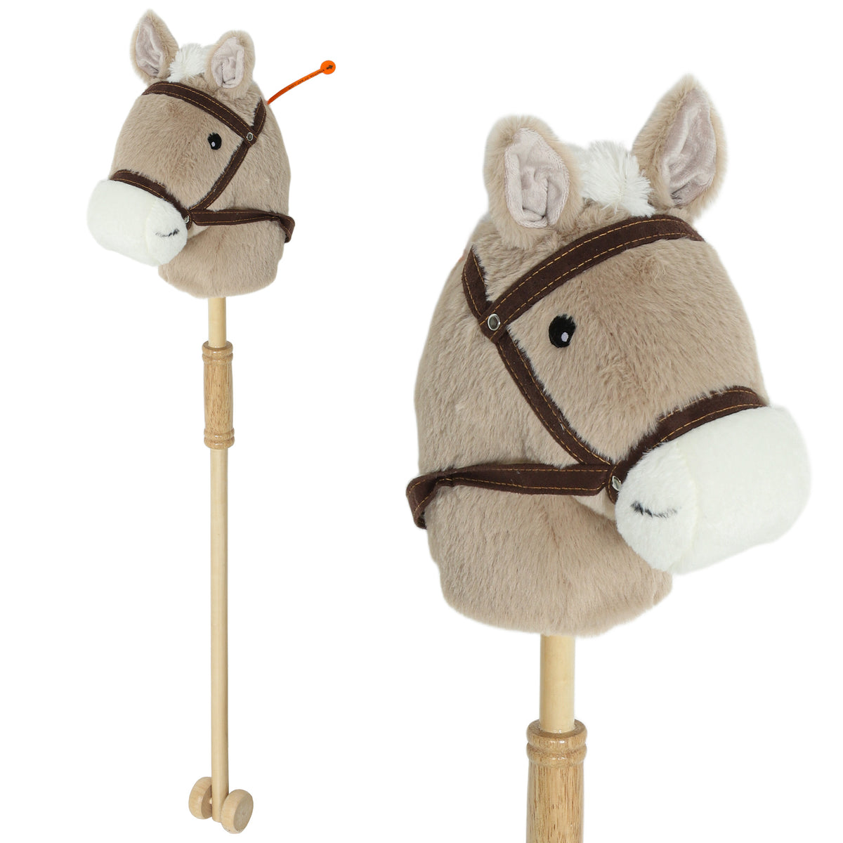 Cavalo de Brinquedo Infantil com Som Rodas para Cavalgar Crianças 24+ Meses Cinza — foto 1