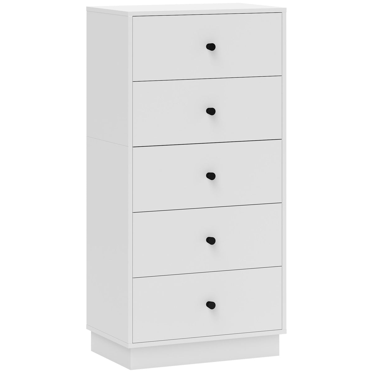 Cómoda Aparador com 5 Gavetas Móvel em Painel de Madeira Estilo Moderno 47x29x95 cm Branco — foto 1