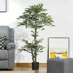 Planta Artificial Ficus 150 cm Planta Artificial com 1008 Folhas Musgo e Vaso Planta Artificial Decorativa para Interior e Exterior Casa Sala de Estar Escritório Verde — foto 2