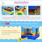 Castelo Inflável com Trampolim e Piscina para Crianças acima de 3 Anos Inclui Inflador e Bolsa de Transporte para Interior Exterior 280x170x155cm Multicor — foto 6