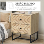 Cômoda de Madeira da Mesa de Cabeceira Confortável com 2 gavetas Roupeiro 48x39,5x60cm do Armazenamento da Mobília da Mesa de Cabeceira 48x39,5x60 cm — foto 4