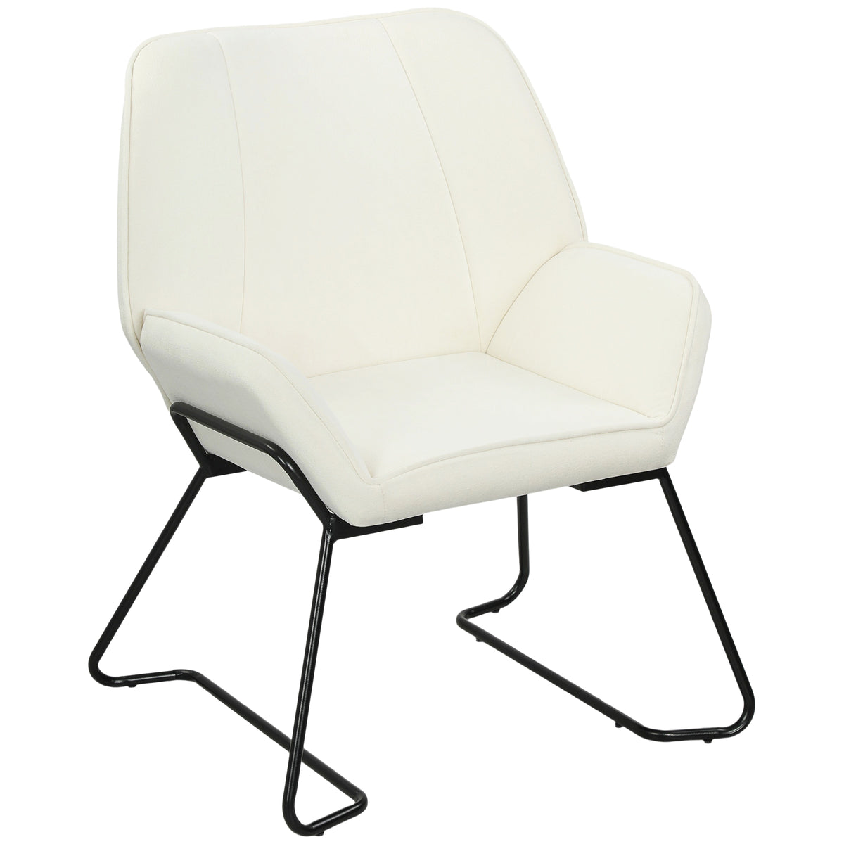 Poltrona Sala de Estar Moderna Poltrona de Leitura com Assento Largo e Acolchoado Estofada em Veludo Pés de Metal Poltrona para Dormitório 70x67,5x87 cm Creme — foto 1