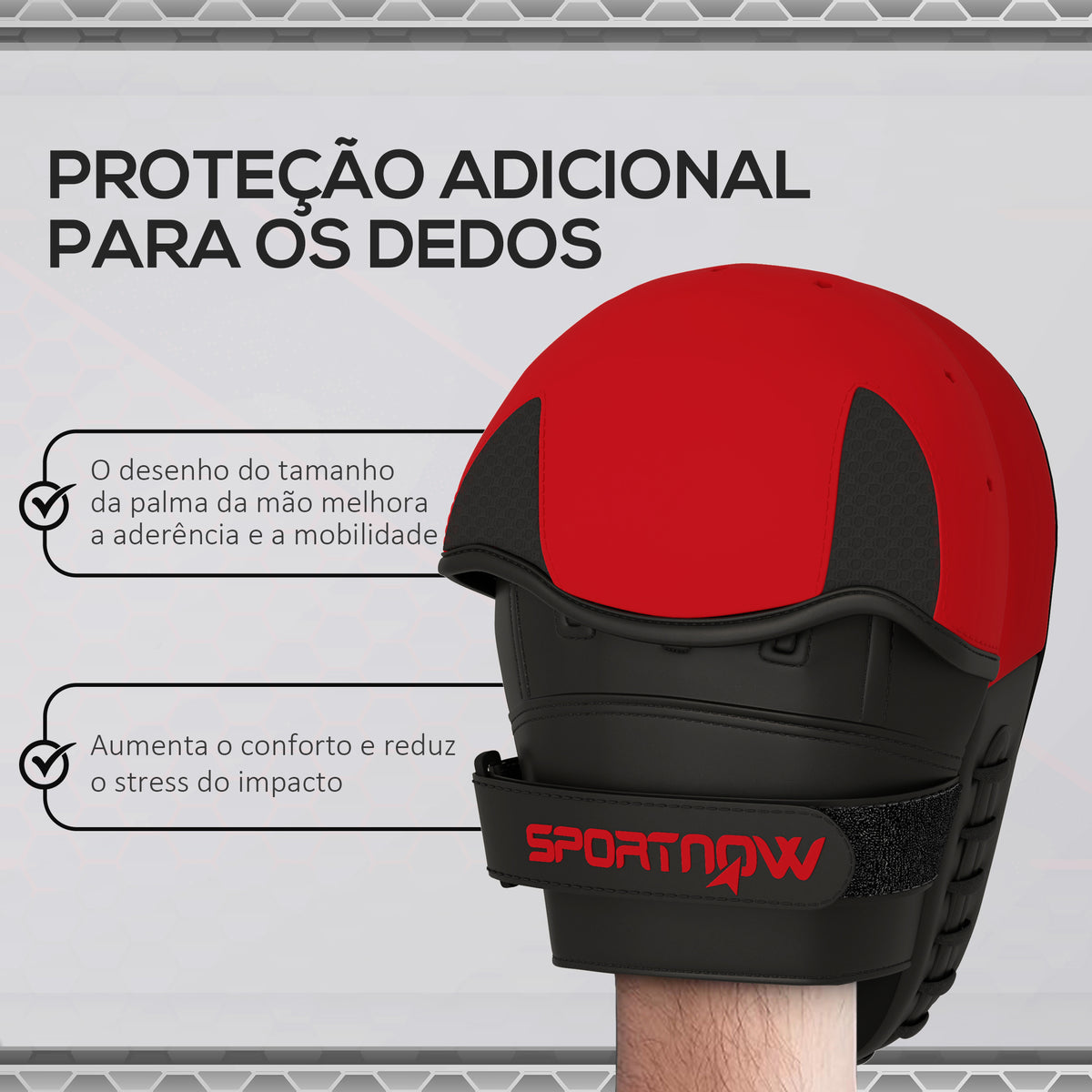 Plastrons de Boxeo Paos de Muay Thai MMA para Treino de Boxeo Boxing Karate Taekwondo Artes Marciais 24x19x4 cm Vermelho — foto 4