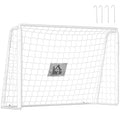 Baliza de Futebol Baliza de Futebol com Suporte de Metal e Rede para Treino e Diversão de Futebol no Jardim Ar Livre 186x62x123 cm Branco — foto 1