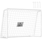 Baliza de Futebol Baliza de Futebol com Suporte de Metal e Rede para Treino e Diversão de Futebol no Jardim Ar Livre 186x62x123 cm Branco — foto 1