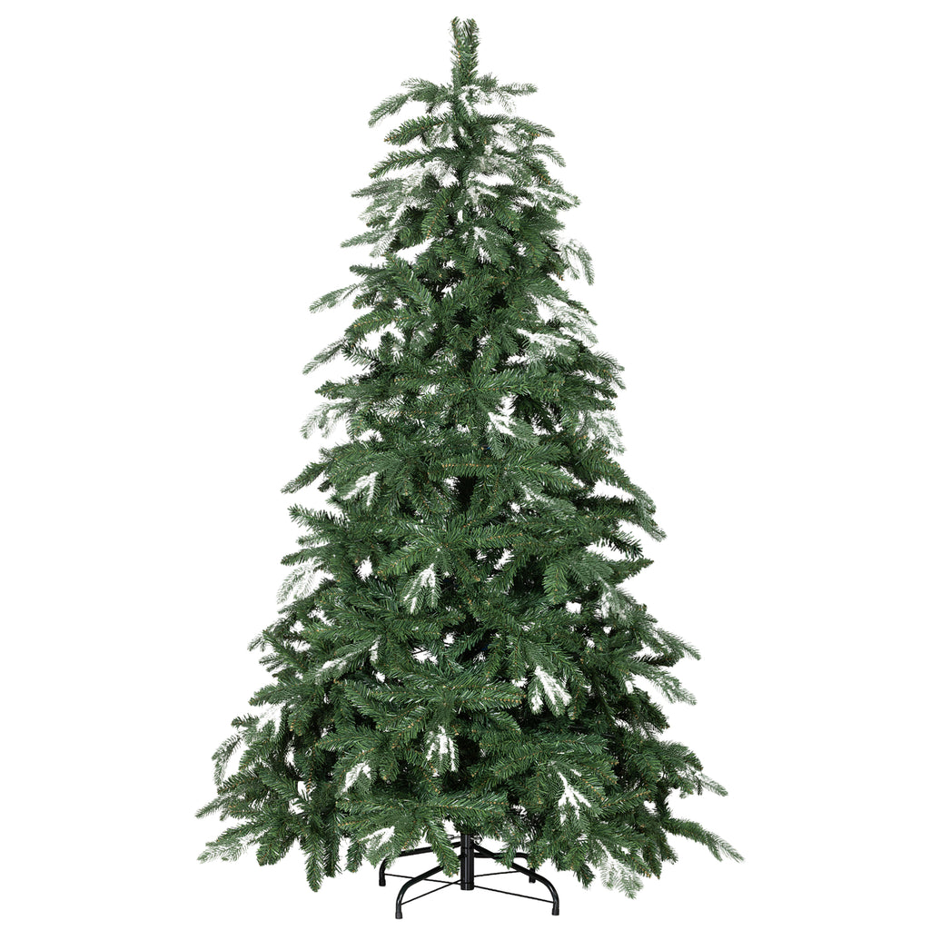 Árvore de Natal Artificial 180 cm Ramos Realistas com Efeito Neve Árvore de Natal com Suporte em Aço Base Dobrável Montagem Rápida Decoração de Natal para Casa Festa Verde — foto 1