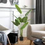 Planta Artificial Decorativa 160 cm Bananeira Artificial com Vaso e Folhas para Interior Casa Sala de Estar Escritório Verde — foto 7