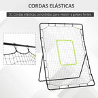 Rede de Beisebol Rede para Prática de Beisebol e Softbol com Estrutura Metálica e Ganchos para Treino de Futbol Ténis 123x90x174 cm Preto — foto 6